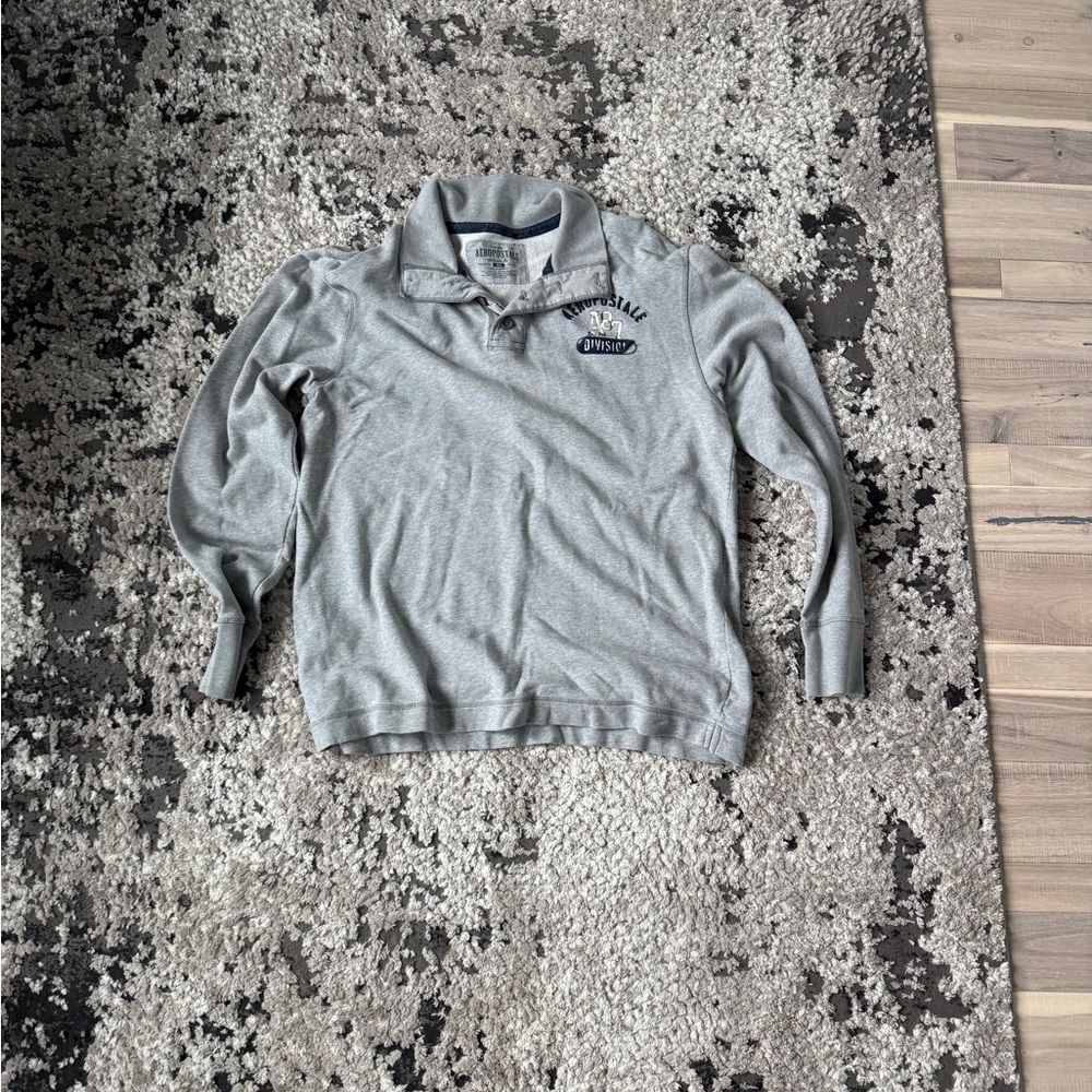 Aeropostale Gray Collared Sweatshirt with Logo